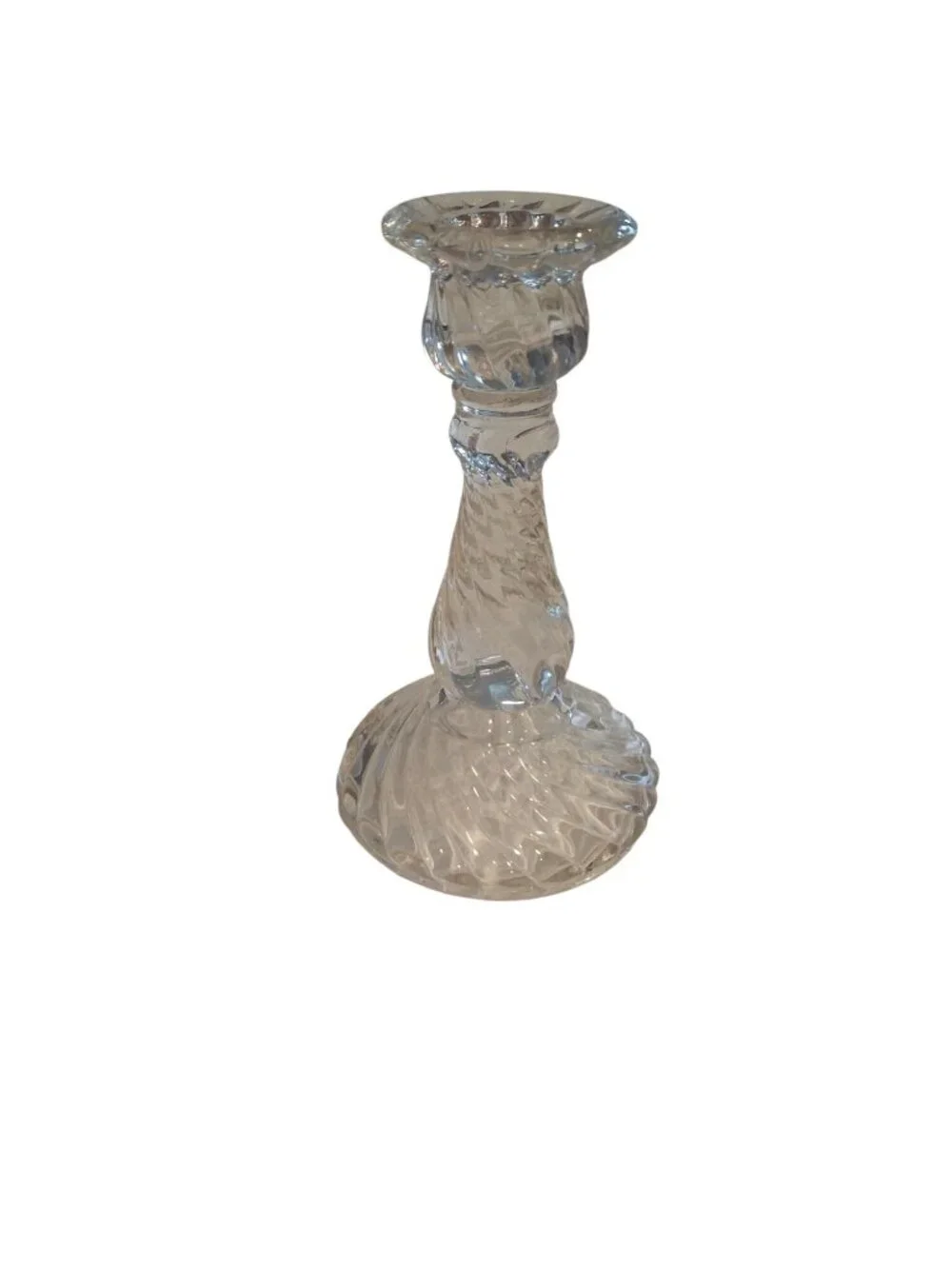 Vintage Clear Glass Candlestick 6